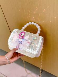 微型亮片裝飾時尚人造珍珠晚會包 - 彩色 - 查看 4