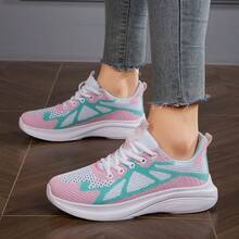 Women's Outdoor Lightweight Casual Athletic Shoes With Breathable Mesh Material, Suitable For Running - Pink - View 2