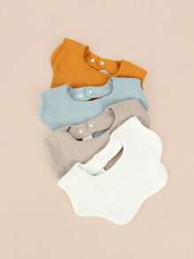 B組4入組360度旋轉防水圍兜,適用於嬰兒 - 彩色 - 查看 3