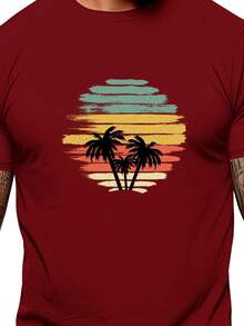 Men T-Shirts - 紫紅色 - 查看 2