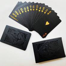1pc Black Card Game,Waterproof Creative Black Rose Card Game,Cool Black Foil Decks Of Cards - Black - View 3