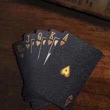 1pc Black Card Game,Waterproof Creative Black Rose Card Game,Cool Black Foil Decks Of Cards - Black - View 1