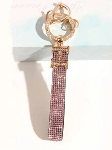 Bracelet de montre en forme de H orné de strass scintillants avec porte-clés, porte-clés de voiture à la mode et pendentif pour sac à main, porte-clés à bracelet d'ornement de boucle de fer à cheval - Doré - Voir 1
