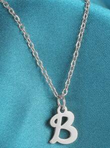 1pc Minimalist Stainless Steel 26 Initial Letter Pendant Necklace, Gift For Women - Silver - View 27