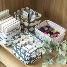 Panier De Rangement En Tissu Pliable Pour L'organisation De Bureau, Convient Pour Une Utilisation En Dortoir Et À La Maison Comme Boîte De Rangement Cosmétique