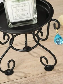 1入客廳鐵製儲物架,黑色無縫焊接漆面裝飾花架 - 黑色 - 查看 4