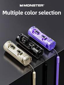 Monster Xkt13 入耳式无线耳机：高保真立体声、低延迟、被动降噪、通话、长电池寿命、带麦克风，非常适合运动、音乐和游戏 - 紫色 - 查看 6