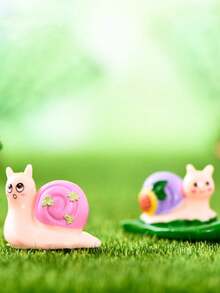 5pcs/Set Multicolor Garden Snail Micro Landscape Resin Craft Ornament, Cake Decoration And Accessory - Multicolor - View 4