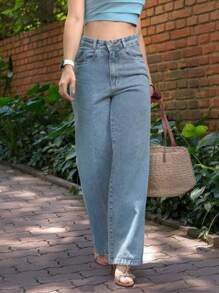 Women Jeans - Medium Wash - View 1