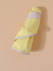 1pc Children's Color Blocking Sun Protection Hat With Uv Protection & Foldable Rim/Adjustable Size/Hook And Loop Design, Suitable For Outdoor Activities & Parent-Child Games - Yellow - View 7