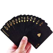 1pc Black Card Game,Waterproof Creative Black Rose Card Game,Cool Black Foil Decks Of Cards - Black - View 2
