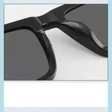 1 cặp kính mát thời trang hình chữ nhật phân cực Unisex Phụ kiện đi biển - màu đen - Xem 6