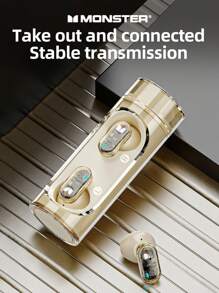 Monster Xkt13 入耳式无线耳机：高保真立体声、低延迟、被动降噪、通话、长电池寿命、带麦克风，非常适合运动、音乐和游戏 - 紫色 - 查看 3