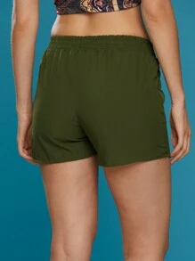 Women Shorts - 軍綠色 - 查看 4