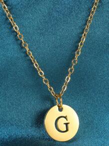 قلادة معلق بحرف 26 من الفولاذ المقاوم للصدأ بتصميم بسيط، هدية للنساء