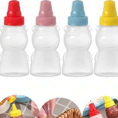 Bộ 4 lọ đựng nước sốt mini cầm tay đựng mật ong, nước sốt cà chua, nước sốt trộn salad, lọ đựng gia vị dùng một lần, nhà bếp, quà tặng Giáng sinh, đồ dùng học tập