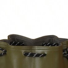 1 Bolsa Vintage Estilo Cámara Sin Espejo Con Estuche Protector Interior Para Almacenamiento De La Cámara Y Lente - Verde militar - Ver 6
