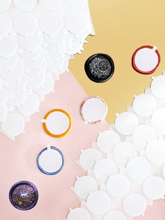 100 件用於蠟封印章套件的雙面粘合點,用於蠟封貼紙的 1 英寸粘合蠟封背襯,工藝粘合打蠟