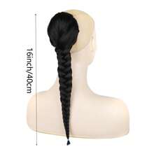 1入組手工魚骨辮髮延伸套,彈性髮圈馬尾夾 - 薄荷綠 - 查看 5