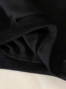 男童時尚煙火和新年口號印花長袖運動衫，適用於春季/秋冬季 - 黑色 - 查看 6