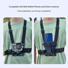 手機胸條轉動支架,適用於gopro Hero 12 11 10 9 8 7/ Insta360 Dji攝像機,提供手機腰帶背心式固定架 - 黑色 - 查看 5