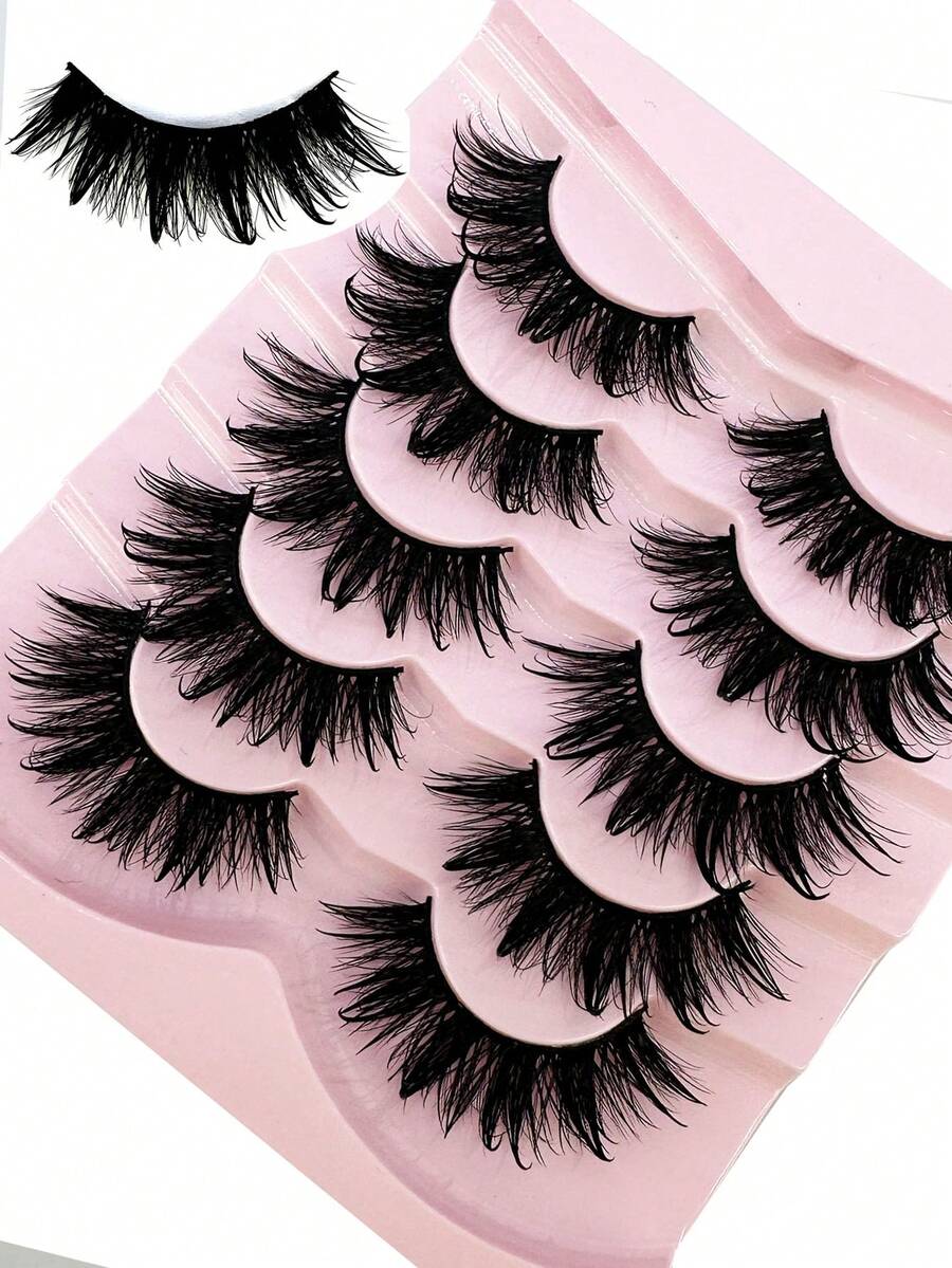 HBZGTLAD 5對/包浮誇假睫毛,保濕修護增密類型,濕潤睫毛造型效果 - 交叉款 - 查看 1