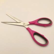 1把8英寸/20厘米雙色柄內環柔軟剪刀,辦公室剪刀、美術剪紙剪刀、多功能剪刀 - 玫紅色 - 查看 2