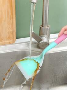 1PC Non-Stick Pancake & Fried Egg Frying Pan And Silicone Spatula Kitchen Utensil - blue powder - View 4