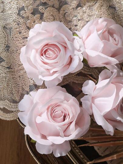 5/10/20 Set Of 10 Simulated Rose Headpieces Made Of Cotton Fabric Roses. DIY Handmade Arranged Flowers. Home Decoration Photography Props. Realistic And Durable Tactile Artificial Floral Arrangement, Suitable For Decoration In All Seasons - Very Suitable For Outdoor Use, Living Room, Family Gatherings, Multi-Functional Floral Decoration | Detailed Petal Design | Durable Artificial Flowers, Floral Decorations, Floral Arrangements