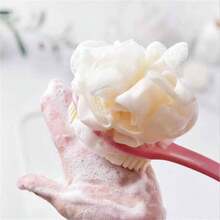 Bath Brush Double Sided Long Handle Soft Hair Back Scrubbing Massage Brush - Pink - View 2