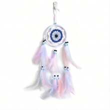 1 件裝生命之樹風鈴碎石捕夢網羽毛壁掛粉紅色少女臥室窗台創意家居裝飾女孩禮物 - 藍色 - 查看 4