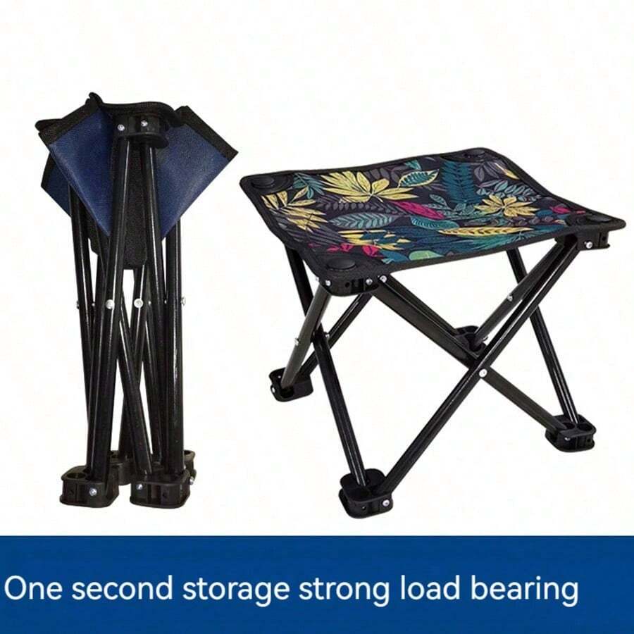1pc Maza Chair, Fishing Small Square Stool, Portable Outdoor Folding Chair, Folding Stool, Art Sketch, Train Stool - Multicolor - View 1