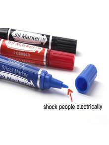 1支電擊實用惡作劇筆,隨機顏色 - 彩色 - 查看 3