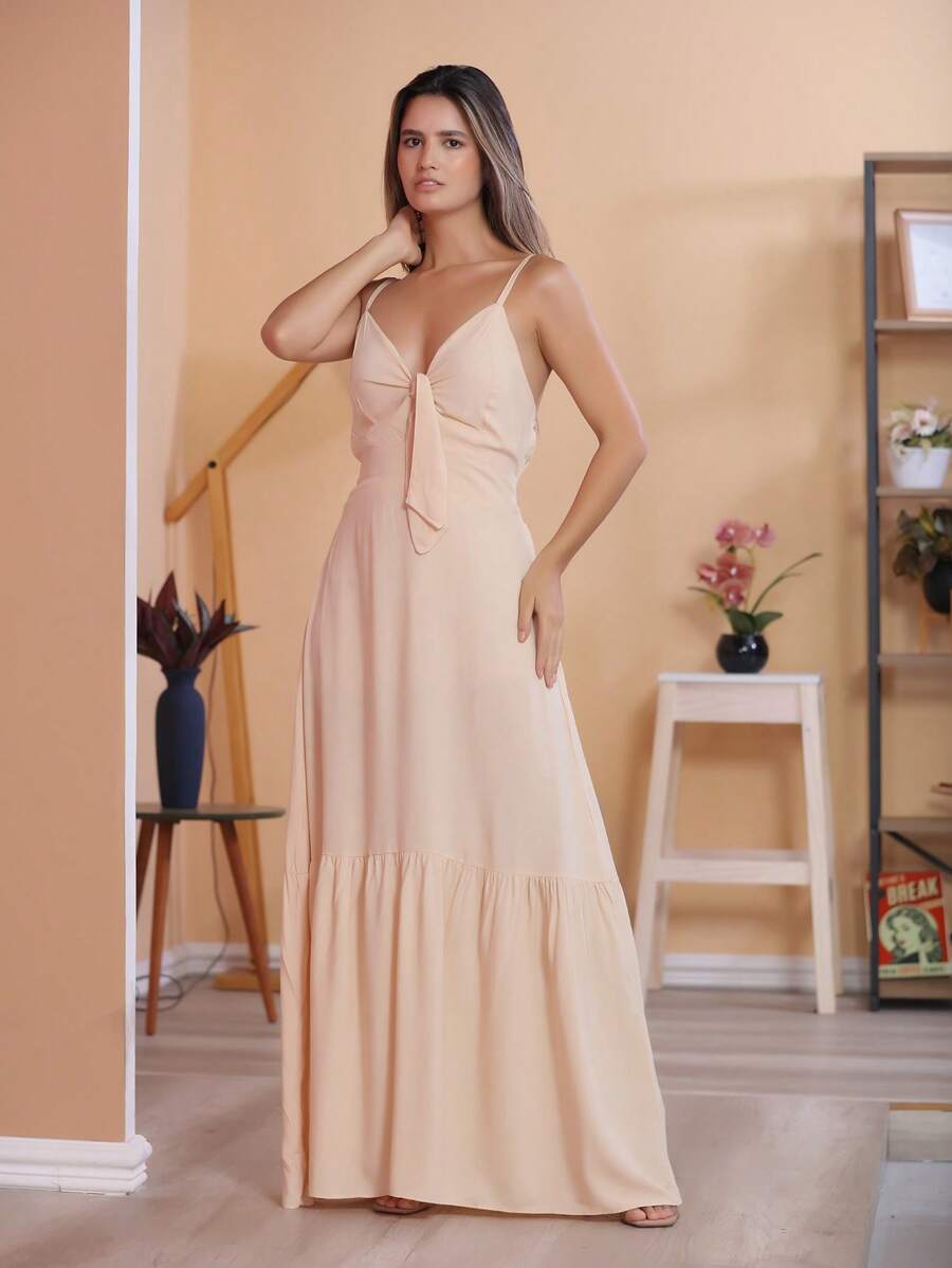 Women Dresses - Beige - View 1