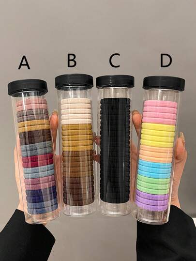 20-80 piezas Conjunto de coleteros de unicolor surtidos para mujeres en negro, blanco, rosa, morado, rojo, amarillo, accesorios de moda y estilo simple para uso diario, trabajo, fiesta, lavado de cara, baño, maquillaje, combinación de ropa casual, sujetadores de coleta, bandas elásticas para el cabello, scrunchies, cuerda para el cabello, ligas para el cabello, accesorios para la cabeza, gimnasio, deporte, atuendo para correr