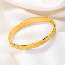 1 件獨特日韓設計不鏽鋼鏤空情人手鍊,搭配蝴蝶、心形和幾何圖案 - 金色 - 查看 11