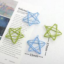 2 件裝時尚鋅合金鏤空線和五角星形吊墜,適合 Diy 手鍊、項鍊或耳環製作,適合女士日常佩戴 - 彩色 - 查看 2