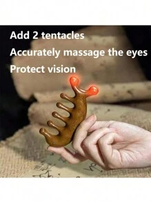 1 件檀香按摩梳、小海豚经络按摩梳、五齿木疗梳发刷、刷子、发刷、边缘刷、刷头发、发梳、梳头发、顺发刷、球刷、迷你发刷、发刷套装、木梳 - 彩色 - 查看 2