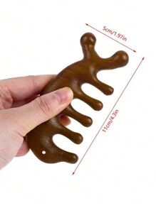 1 件檀香按摩梳、小海豚经络按摩梳、五齿木疗梳发刷、刷子、发刷、边缘刷、刷头发、发梳、梳头发、顺发刷、球刷、迷你发刷、发刷套装、木梳 - 彩色 - 查看 5