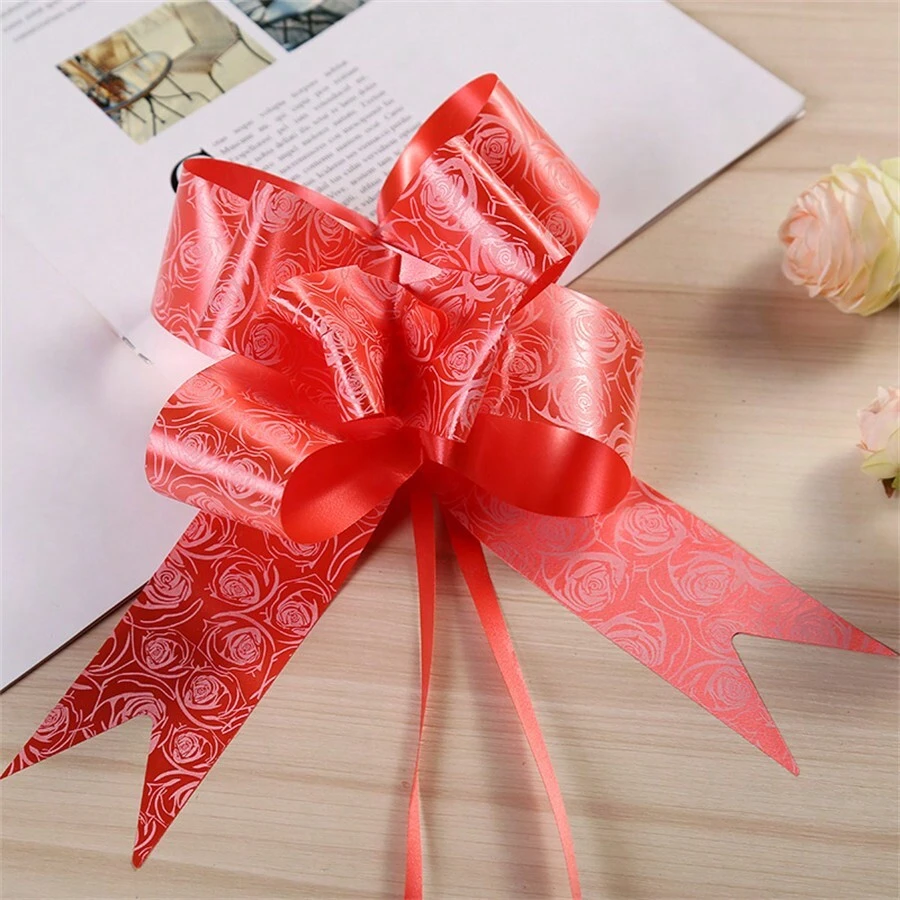1pc 20pcs Ribbon Bowknot Gift Box For Valentine'S Day, Wedding Decoration, Car Door Handle Flower, Etc. - Red Rose - View 1