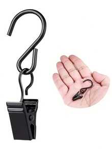 30pcs Black S-Shaped Shower Curtain Hooks With Electroplating Process - Black - View 7