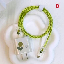 5 Piezas Funda Protectora Con Cargador De 20 W Con Estampado Floral - Multicolor - Ver 11