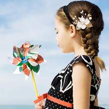 3PCS/Set Flower Girl Hair Pins Gold Leaf Wedding Hair Combs Bride Pearl Crystals Hair Clips Princess Hair Pieces White Flower Hair Accessories For Girl - Gold - View 4