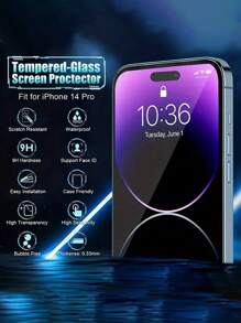 4PCS Screen Protector For IPhone16 14 Pro Max 14 Plus 13 Pro Mini 12 11 12Pro 11Pro 13Pro 14Plus 13Mini 12Mini 14ProMax 13ProMax 12ProMax/15/15Promax/15Pro Transparent Glass Case Film 14Pro 14Pro Max Super HD High Quality 9H Hardness Full Coverage Protection - Clear - View 4