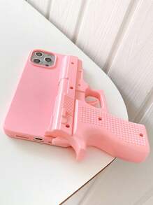 Pancoat Creative Toy Gun Designed Phone Case Compatible With IPhone 15/14/13/12/11, Clear Tpu Soft Case Compatible With IPhone 14/13/15 Pro Max, Apple11/12/13 Case Silicon Case Compatible With IPhone 15, Creative Case Compatible With IPhone 13 Pro Max, Transparent Tpu Soft Case Compatible With IPhone 15/14/13/11 Pro - Pink - View 6