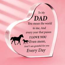 一塊陪伴你的有心形亞克力鑄板,紀念禮物,假日配件,派對裝飾用品,生日禮物,家居裝飾,桌面裝飾 - 無色 - 查看 1