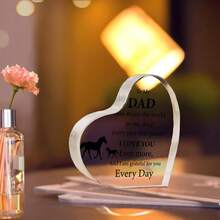 一塊陪伴你的有心形亞克力鑄板,紀念禮物,假日配件,派對裝飾用品,生日禮物,家居裝飾,桌面裝飾 - 無色 - 查看 4