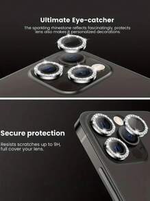 3pcs Colorful Crystal Lens Protector Film For Apple 16/14 Pro 6.1 Inch / 14 Pro Max 6.7 Inch, Embedded Artificial Diamond Shiny Camera Cover Tempered Glass For Apple 14 Pro Max/14 Pro/15/15 Promax/15Pro [Perfect Fit] - Artificial Diamond Multicolor Gift For Birthday, Family, Friends Sparkling Crystal, Lens Protector, Phone Accessories
