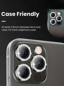 3pcs Colorful Crystal Lens Protector Film For Apple 16/14 Pro 6.1 Inch / 14 Pro Max 6.7 Inch, Embedded Artificial Diamond Shiny Camera Cover Tempered Glass For Apple 14 Pro Max/14 Pro/15/15 Promax/15Pro [Perfect Fit] - Artificial Diamond Multicolor Gift For Birthday, Family, Friends Sparkling Crystal, Lens Protector, Phone Accessories