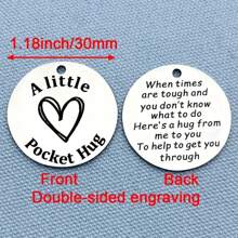 suteyi 1個時尚口袋擁抱銅幣,青少年女孩、男孩、兒子、女兒、最好的朋友、同事、家庭成員或任何需要鼓勵的人都適用 - 銀色 - 查看 3